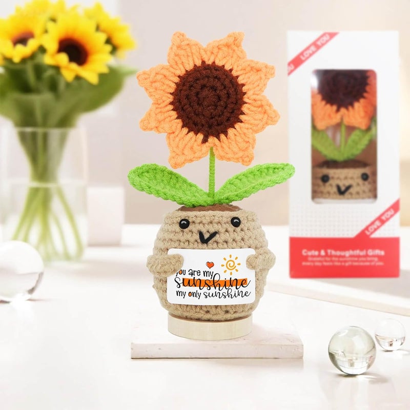 Gzdiyty Gifts for Mom from Daughter, Cute Mom Grandma Nana Mama Gifts, You are My Sunshine Handmade Sunflower Crochet, Christmas Mothers Day Birthday Gifts for Moms from Son - Image 2